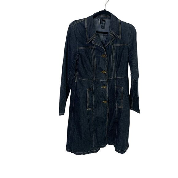 Bisou Bisou jean denim dress size medium button up (pc1) - Picture 1 of 9